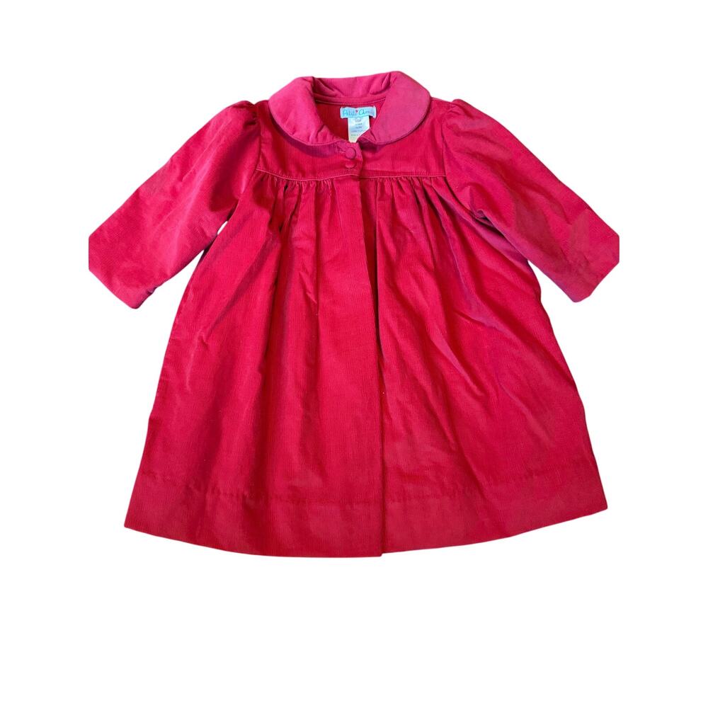 Petit Ami Red Corduroy Boutique Dress Coat 12m